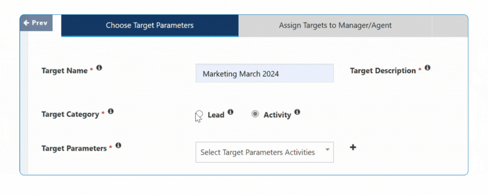 dropdown unders leads target category