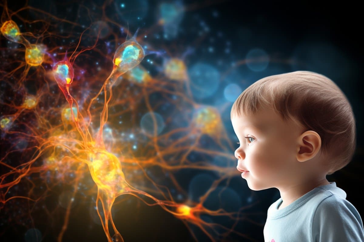 This shows a child and neurons.