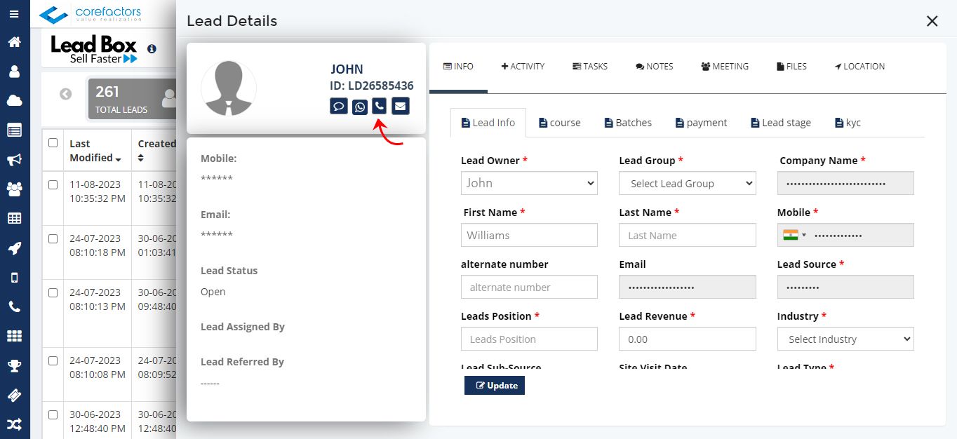 CRM with in-bulit cloud telephony