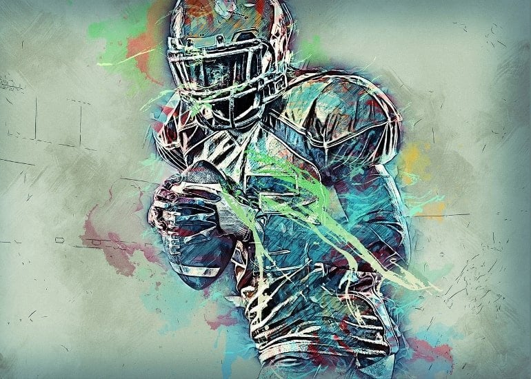 This is a drawing of a football player