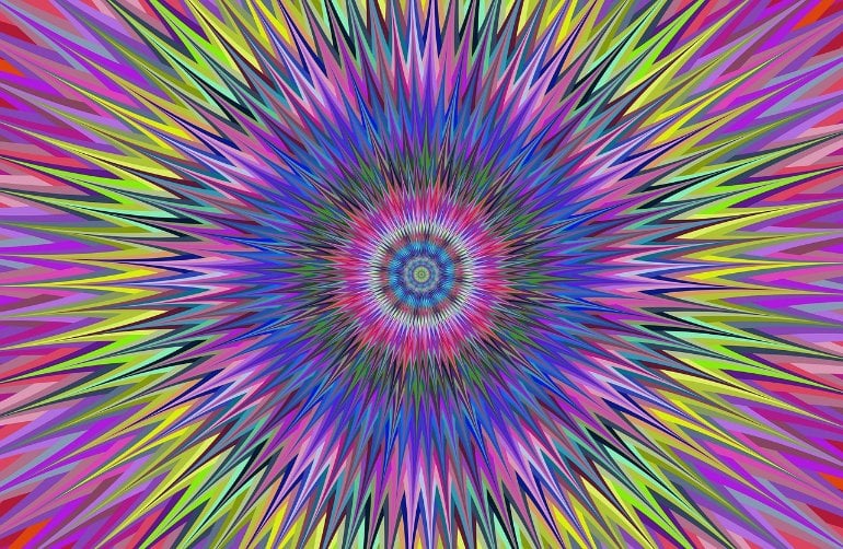 This is a spiky psychedelic star which becomes an optical illusion the longer you look at it