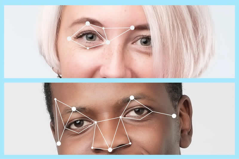 This shows a man and a woman's face